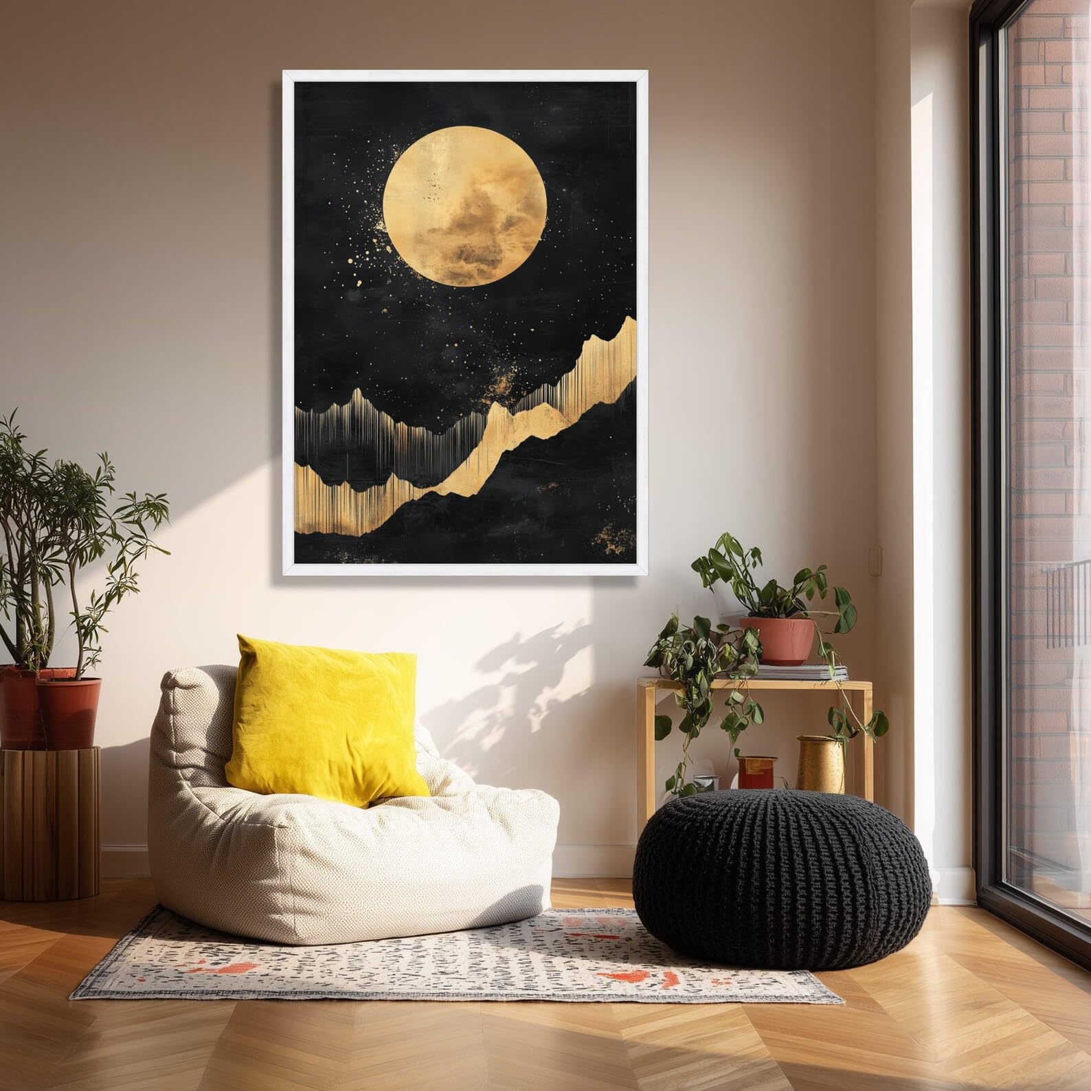 Décoration intérieure murale toile abstraite 50x75cm pour mur vide