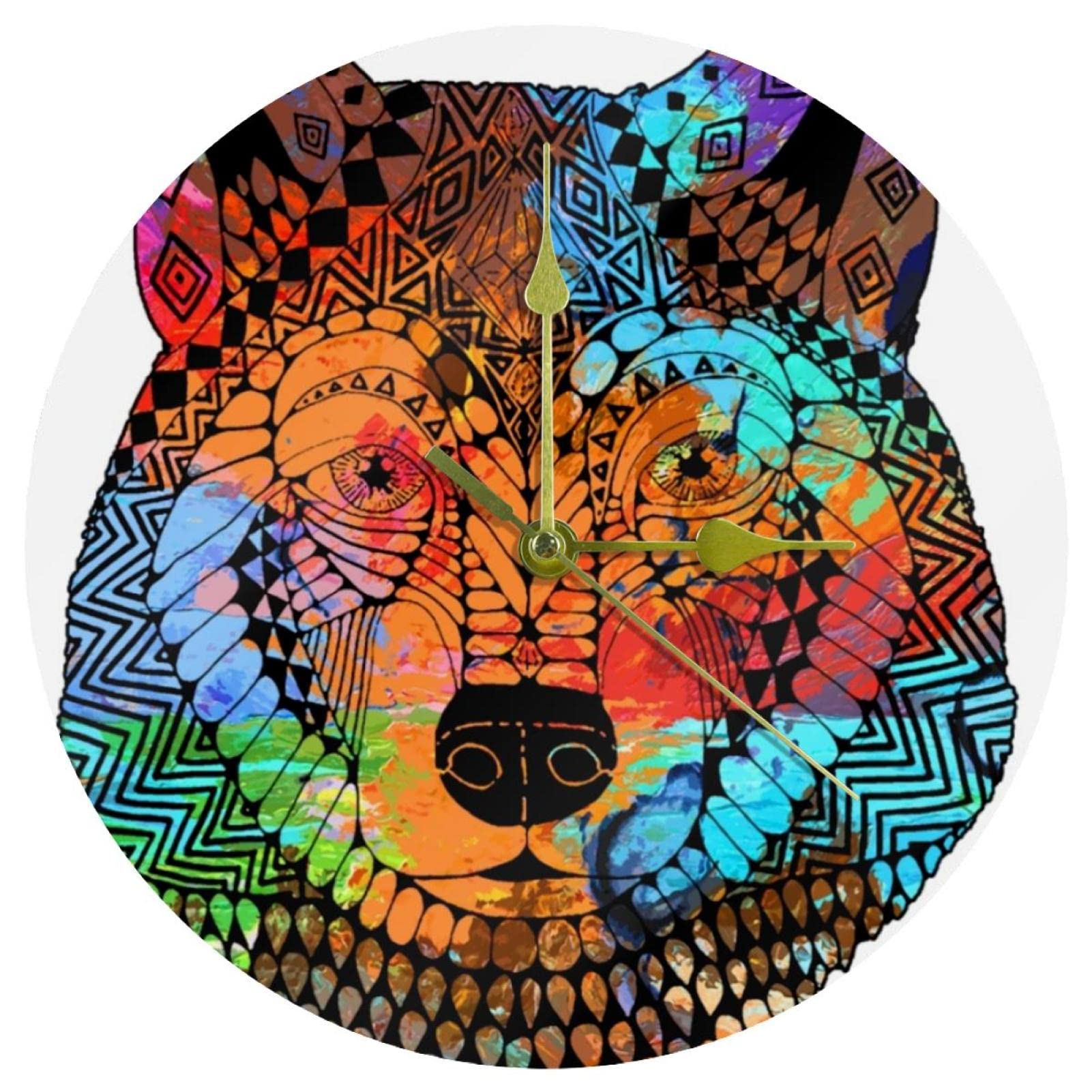 Horloge loup acrylique silencieuse 25cm sans tic-tac pour un sommeil paisible