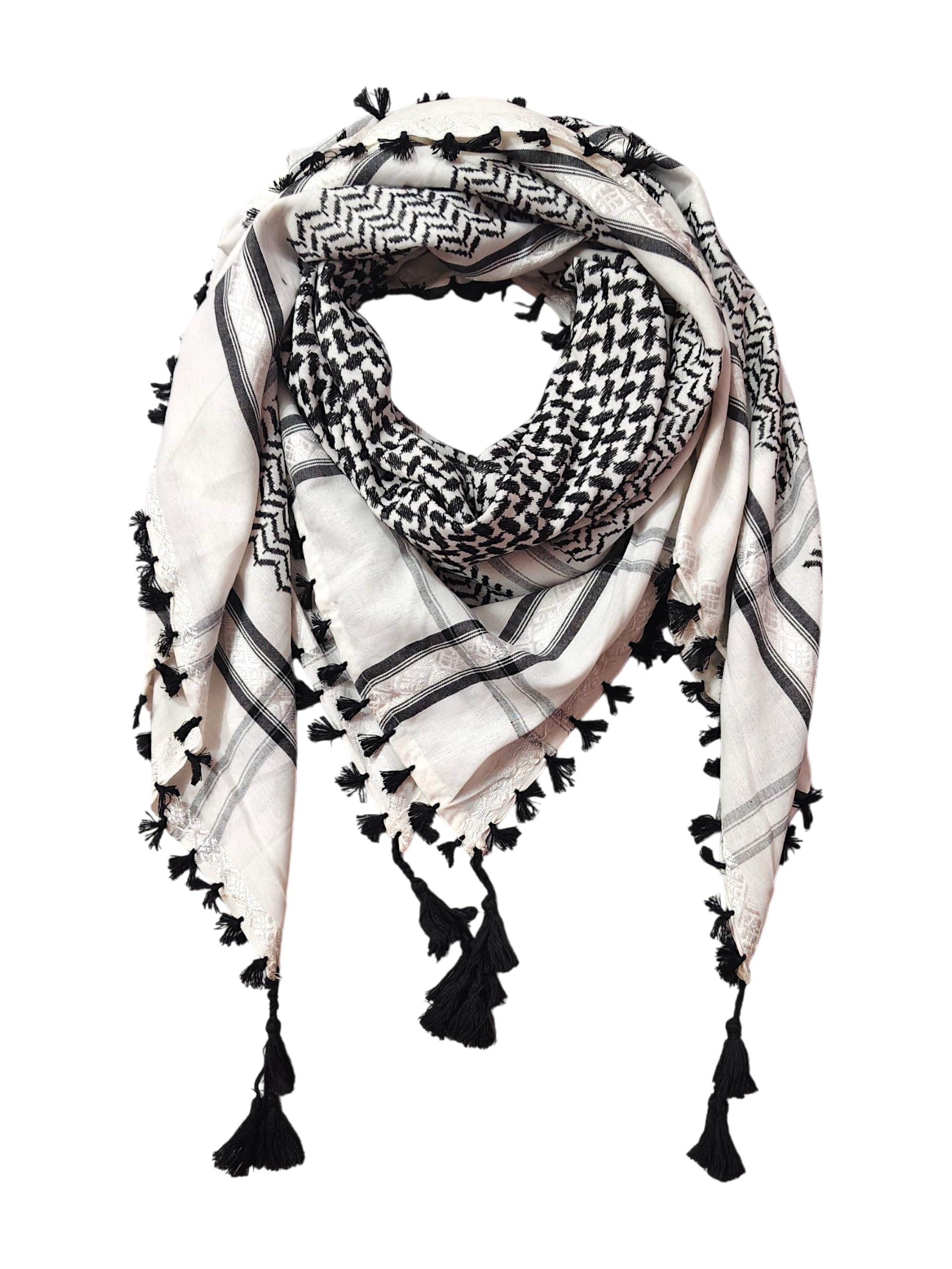 Men Arafati Scarf Arabic Shemagh Keffiyeh Scarf Summer Head Wrap Dust & Sun Protection Stylish Men Scarf-image-17