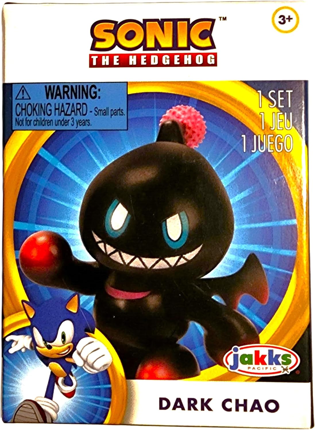 Sonic The Hedgehog Dark Chao Includes Mini Figure and One Gold Ring, Black