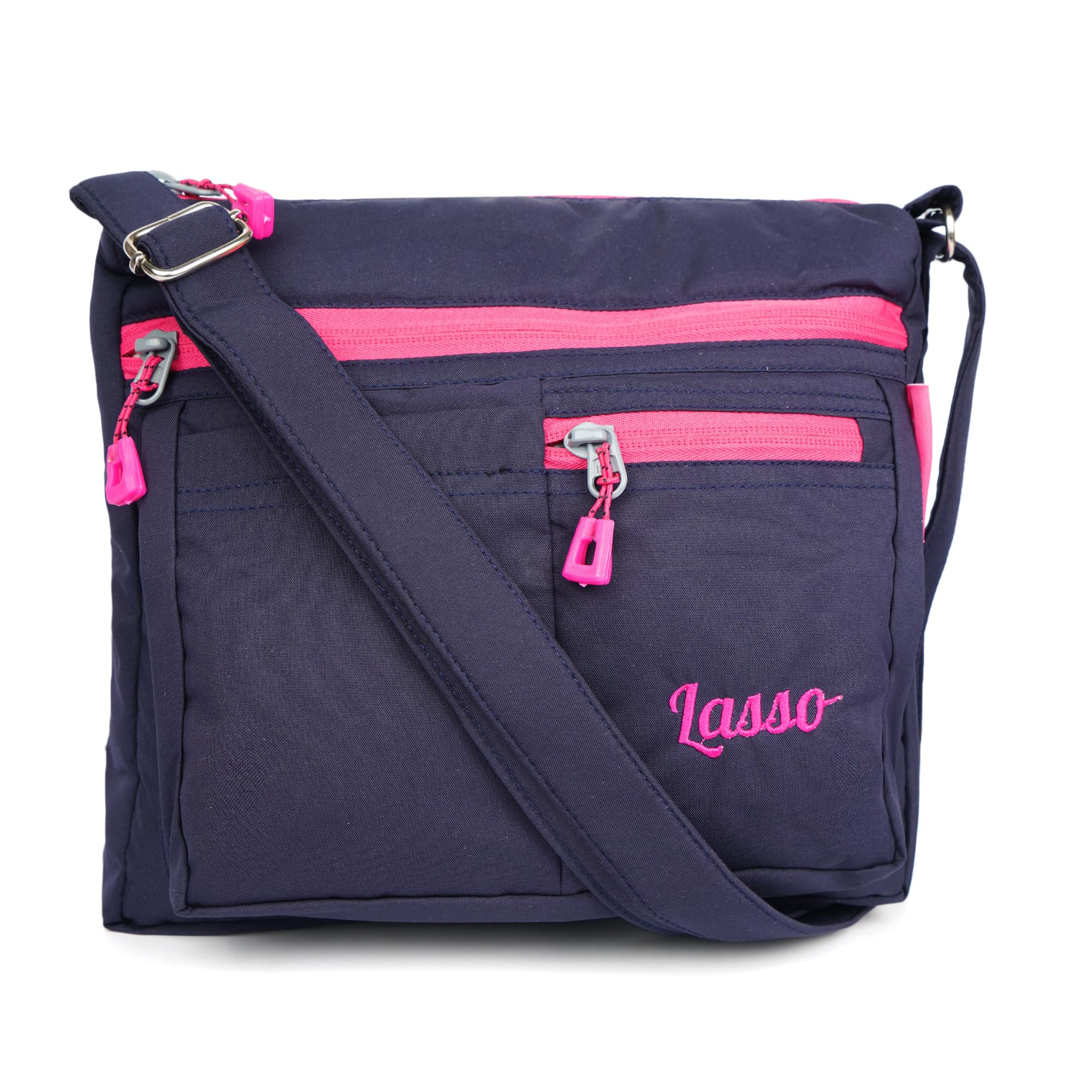 Sling Bag For Women with Adjustable Strap Latest Stylish Ladies Crossbody Polyester Sling Bag for Office, Causal, Travel & College | 5L Capacity & 5 Multiple Pockets (4 Zip & 1 Open Pocket)-image-11