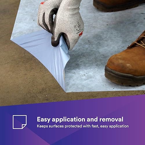 Miniatura 3 de 3M Tela de protección líquida autoadhesiva, 51005, 28 pulgadas x 100 pies, 1 rollo, despegar y pegar, fuerte adhesivo temporal, material