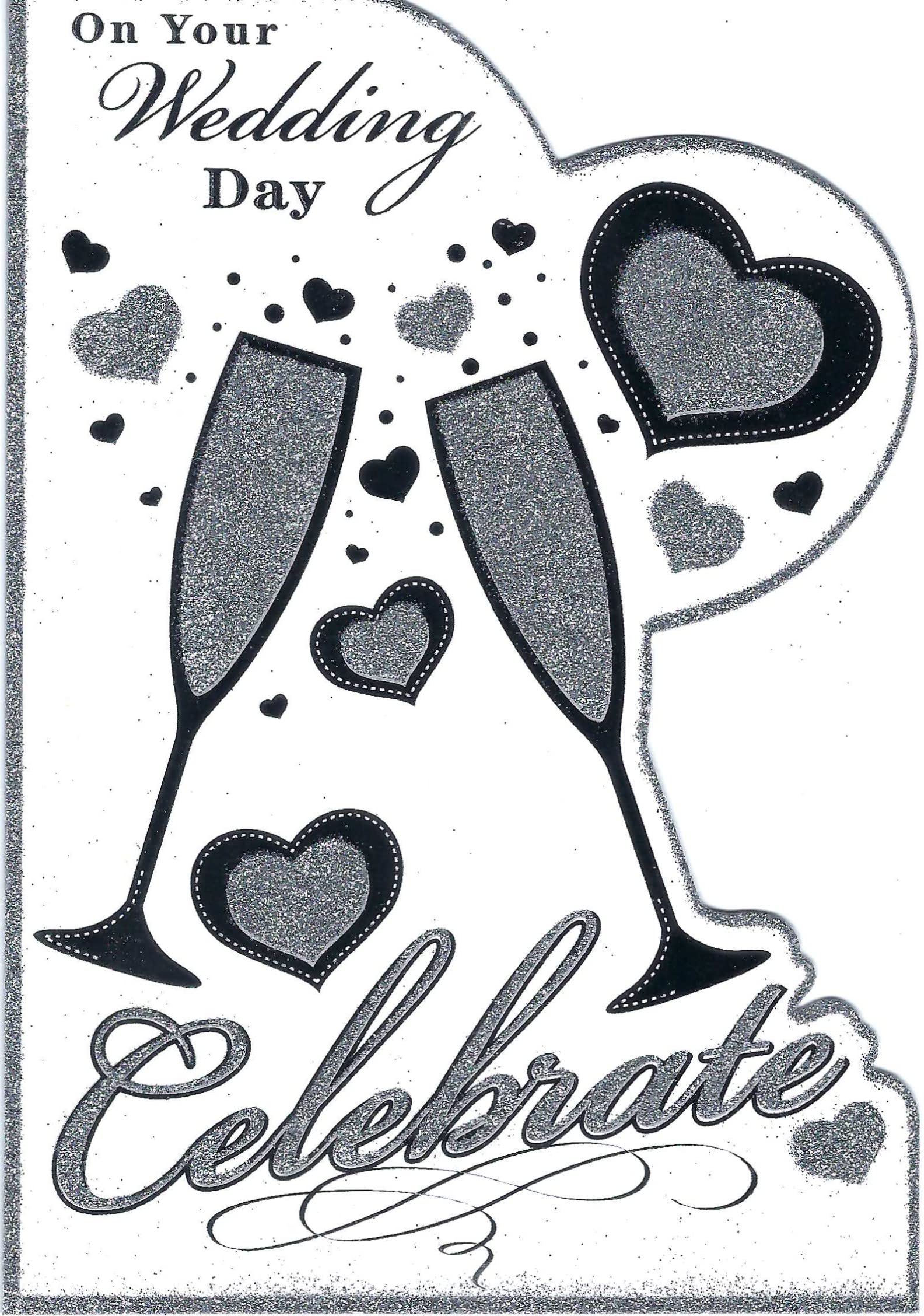 Prelude Champagne Glasses Wedding Day Greeting Card