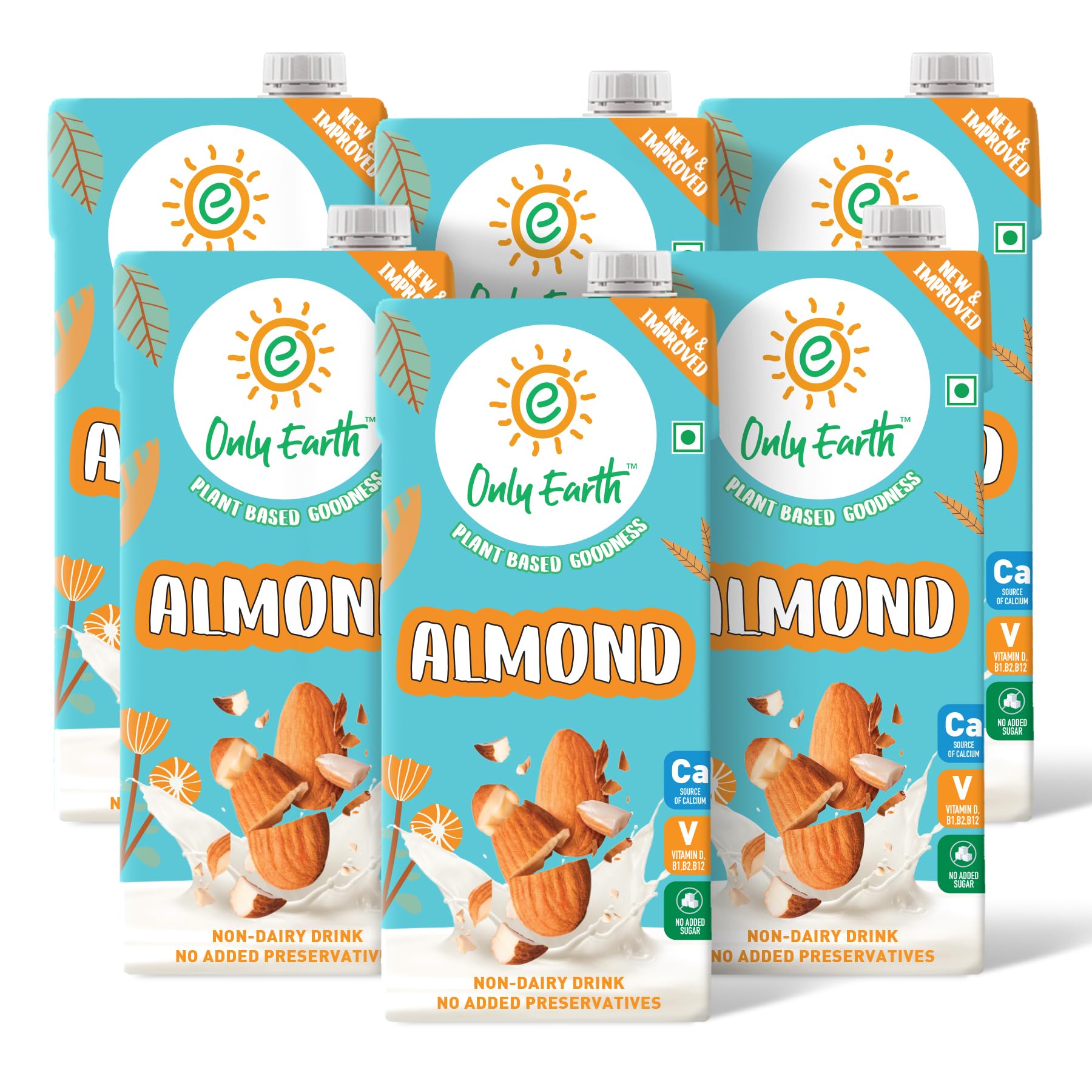 Only Earth Almond Drink | Unsweetened | Lactose-Free | Preservatives Free | Made with Natural Almond Paste | Source of Calcium | Contains Vitamin D,E,B1,B2 & B12 | Dairy Alternative | Cholesterol Free | Plant-Based Alternative | Barista Edition 1L(Pack of 6)-image-29