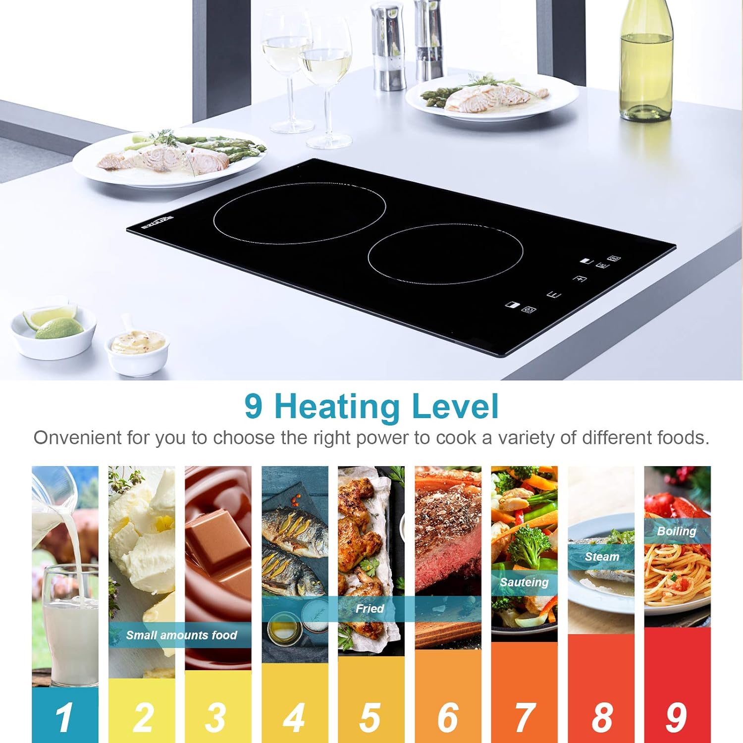 One-Day Sale: Up to 40% Off Electric Cooktop, EZUUZE 2 Burner Electric Cooktop,12 Inch Electric Stove Built in, Safety lock, 9 Heating Level, Residual Heat Warning, Sensor Touch Control, 240V Ceramic Cooktop 🔥 Electric Cooktop, EZUUZE 2 Burner Electric Cooktop,12 Inch Electric Stove Built in, Safety lock, 9 Heating Level, Residual Heat Warning, Sensor Touch Control, 240V Ceramic Cooktop