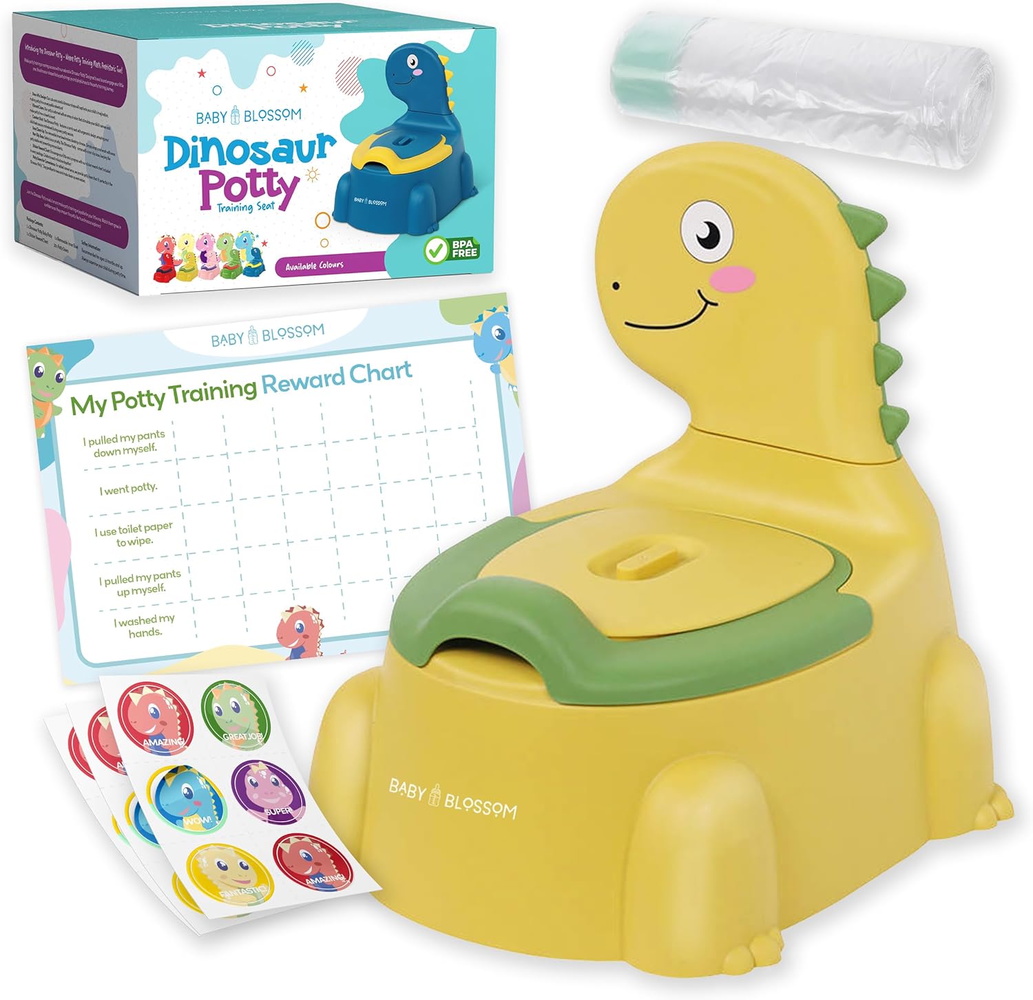 Dinosaur Potty Training Toilet Seat, Potty Toilet Set for Boys & Girls