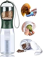 Vista 10 de Botella de agua para perros con contenedor de comida, dispensador de agua portátil para mascotas para caminar al aire libre, senderismo, viaje