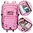 Hannibal Tactical MOLLE Assault Backpack, Tactical Backpack Military Army Camping Rucksack, 3-Day Pack Trip w/USA Flag Patch, D-Rings, Pink