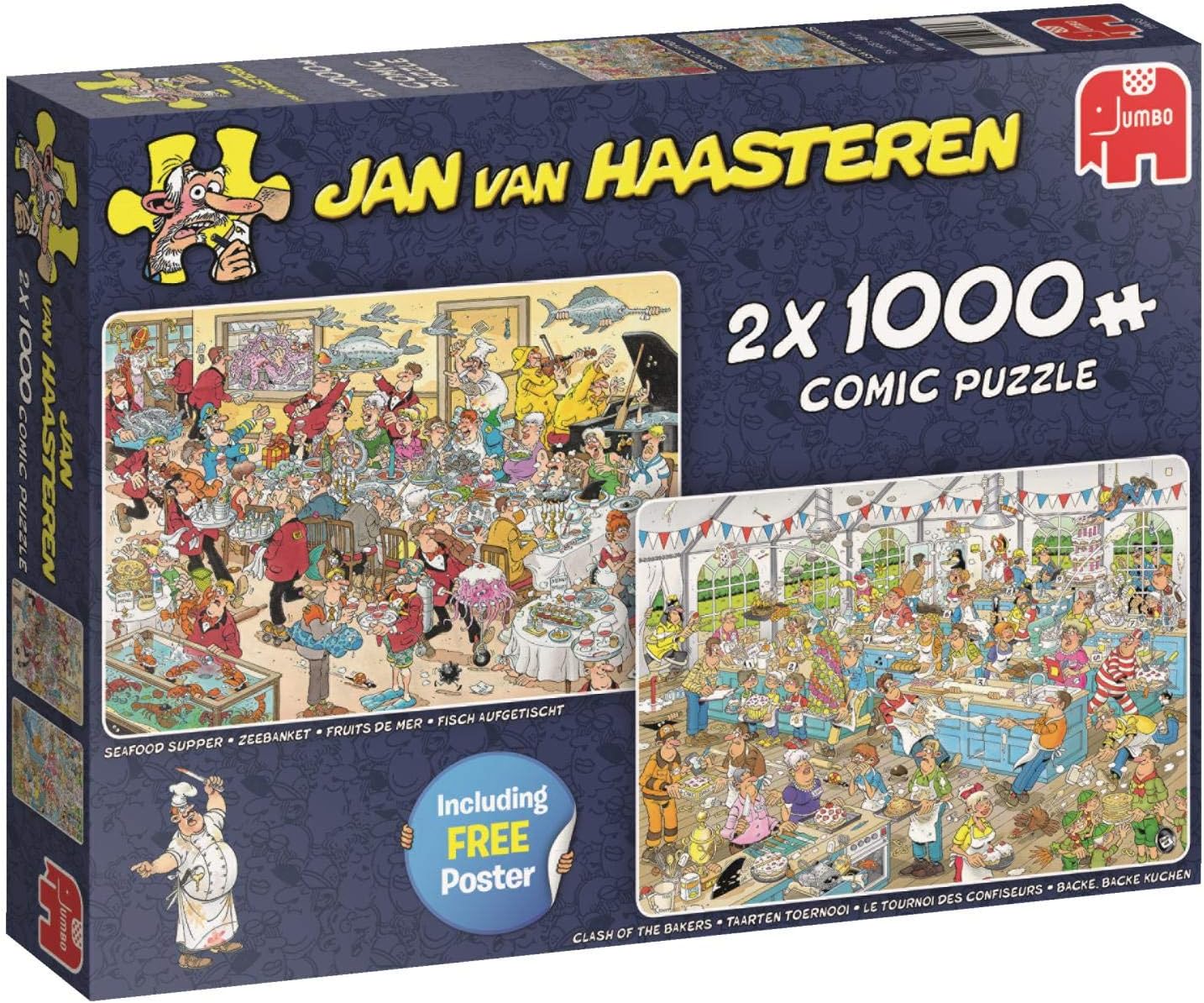 Jan Van Haasteren Food Frenzy - 2 x 1000 Piece Special Edition Jigsaw Puzzle