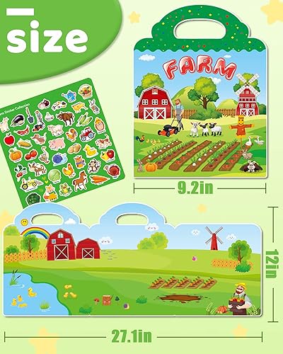 Miniatura 6 de Benresive Libro de calcomanías reutilizables para niños de 2 a 4 años, divertidas calcomanías de viaje para niños, juguetes para niños de 2 a 4