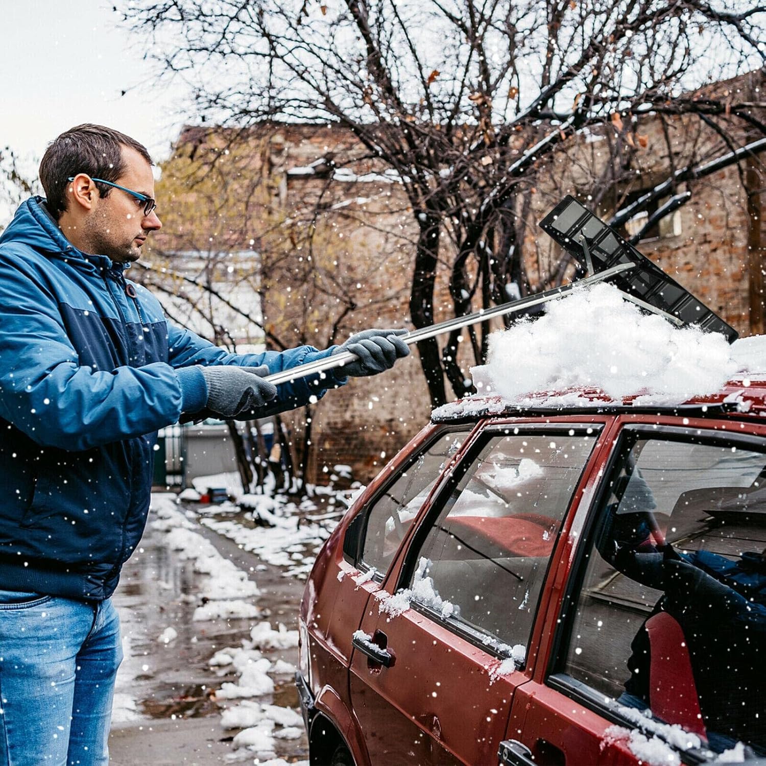 review 20 FT Aluminum Snow Roof Rake Adjustable Sectional Snow Removal