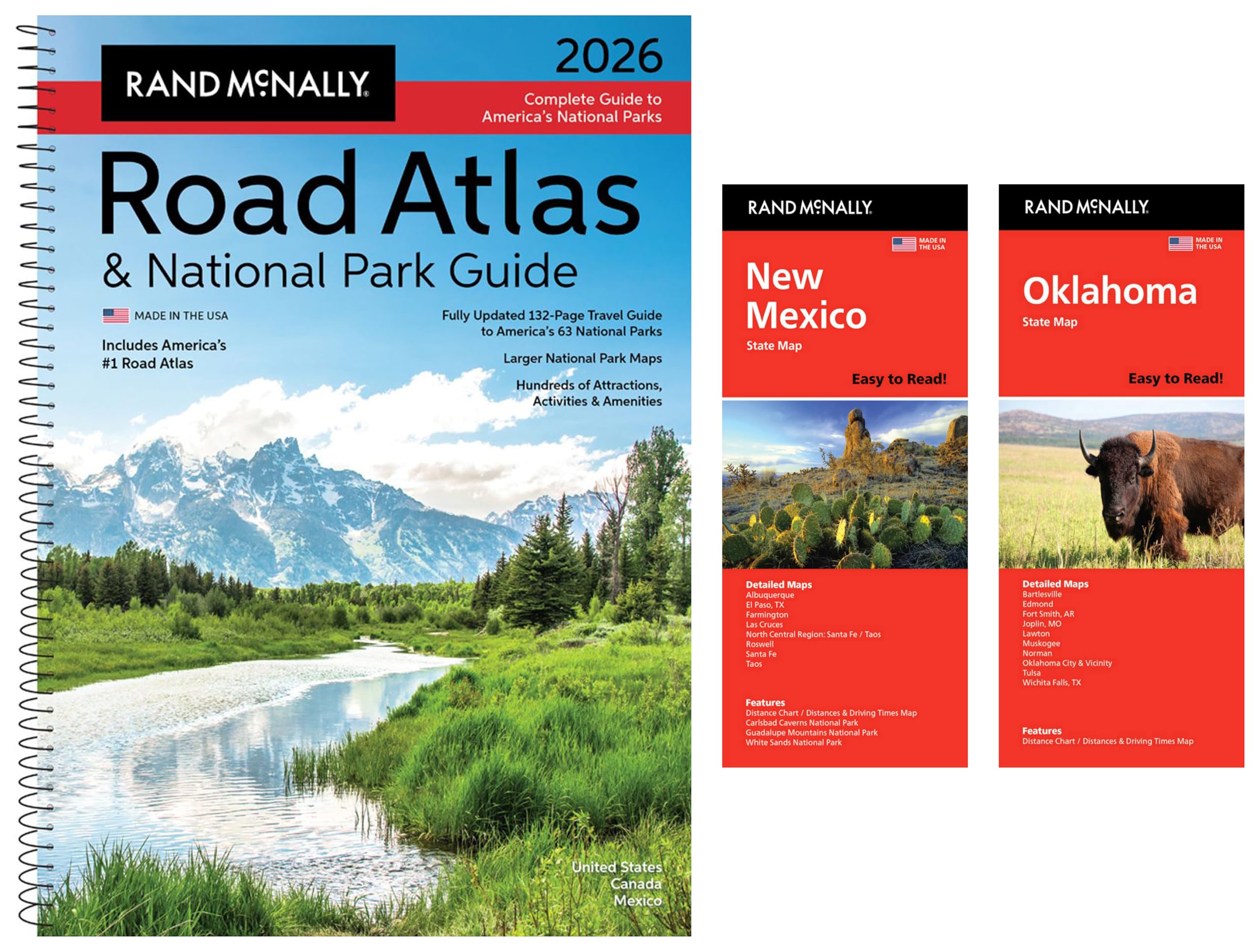 2026 Road Atlas & National Park Guide with New Mexico & Oklahoma State Maps