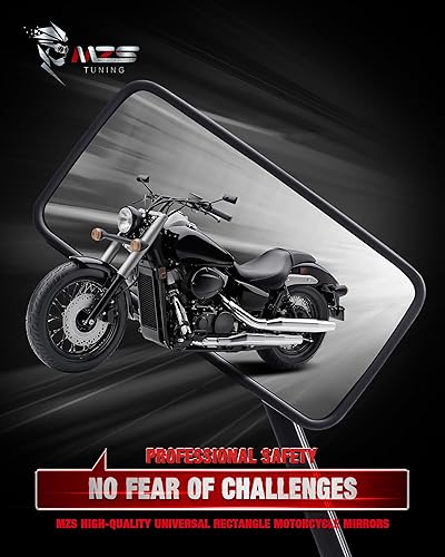 Miniatura 8 de Espejos rectangulares para motocicleta MZS, 10 mm 8 mm, espejo lateral de vista trasera ajustable para mini moto, manillar negro, universal,