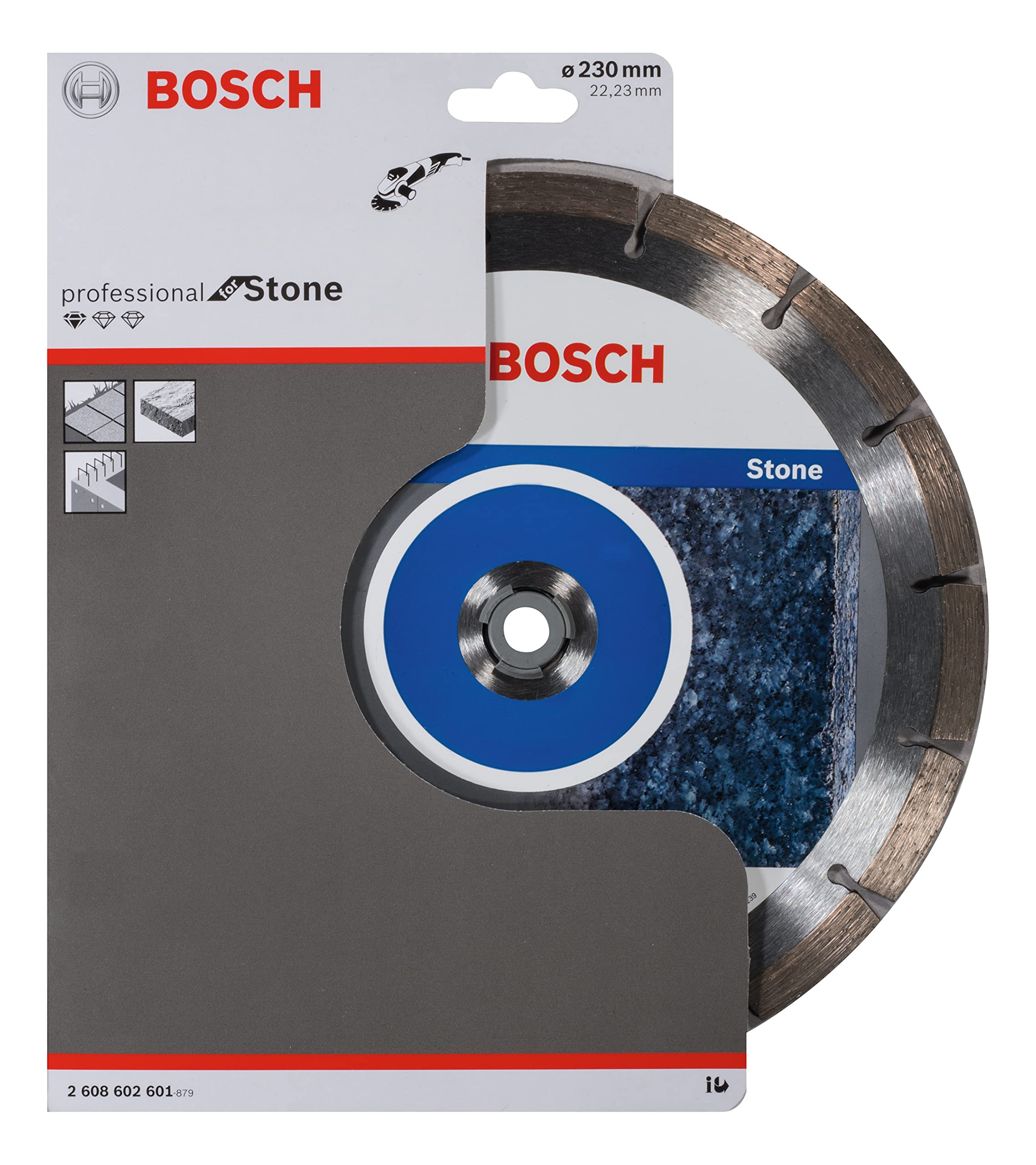 Bosch Professional 1X Disco Diamantato Standard For Stone, Per Calcestruzzo, Pietra, Granito, Ø 230 X 22,23 X 2,3 X 10 Mm, Accessori Per Smeriglatrici Angolari-image
