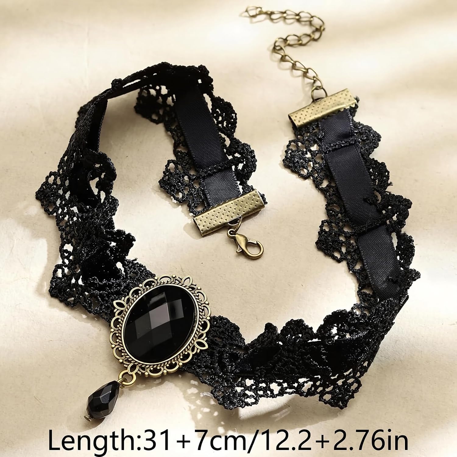 Gothic Black Necklace for Women, Adjustable Victorian Velvet Lace Collar, Halloween Party Cosplay Jewelry Gift - Image 7