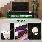 HOMCOM Perte élevée TV Cabinet de stand pour les téléviseurs jusqu'à 75", Centre de divertissement avec LED Lumière, Console de médias avec stockage, noir
