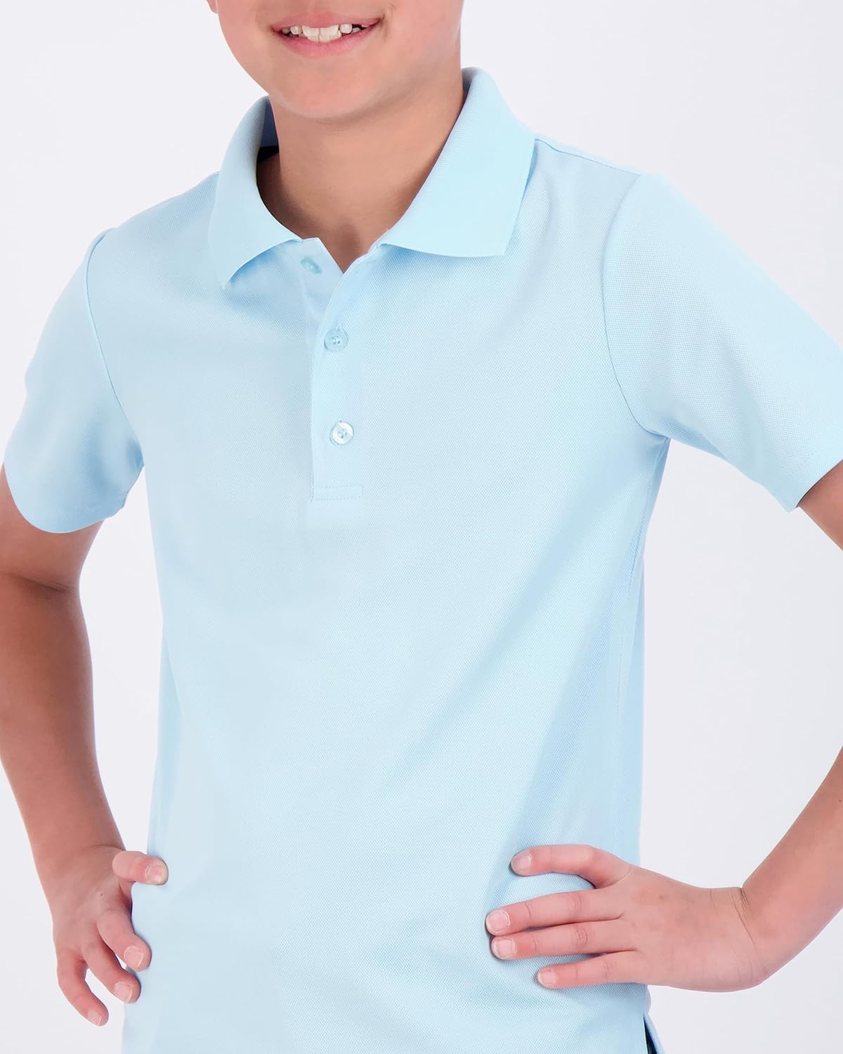 Real Essentials 3 Pack: Boy's Short Sleeve Polo Shirt - School Uniform Active Performance Golf (Ages 4-16) - Image 4