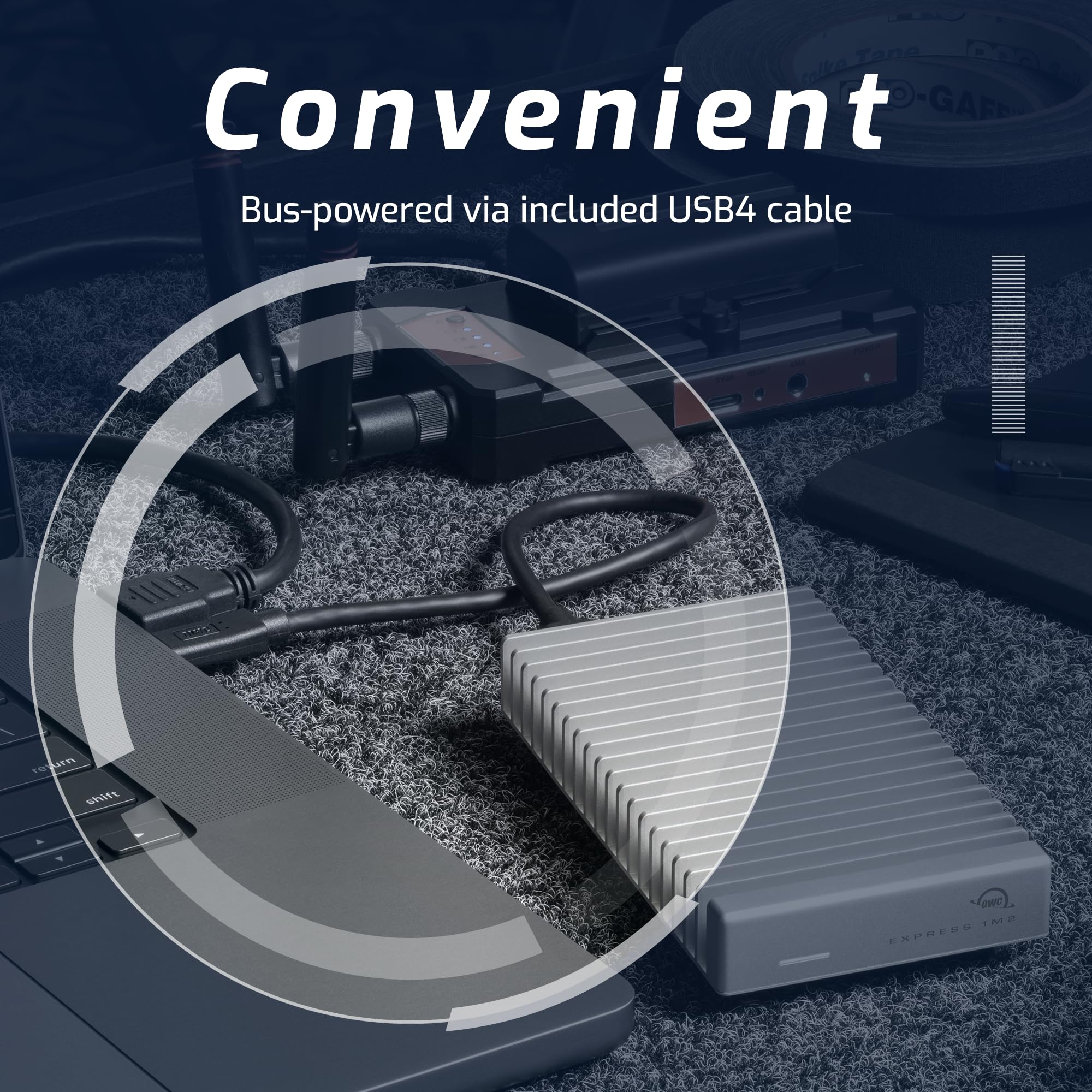 OWC EXPRESS 1M2 外付けSSD USB-C OWC Express 1M2: Portable USB4 NVMe M.2 SSD Solution