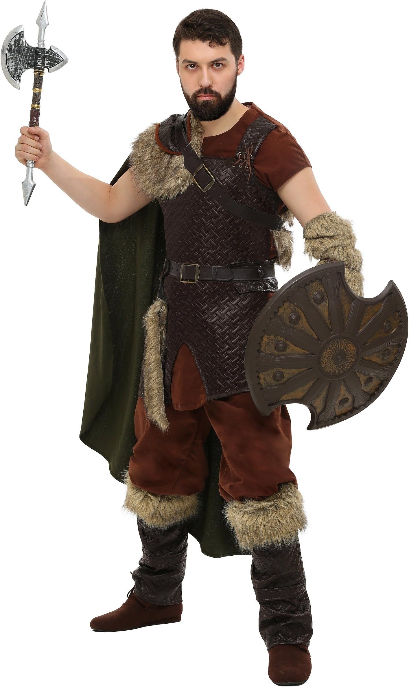 Men's Plus Size Viking Costume, Men's Nordic Viking Prince Halloween Outfit, Renaissance Fest Warrior