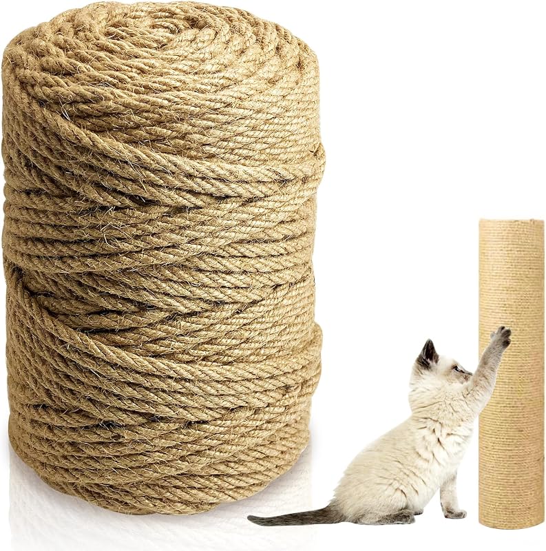 Corda de Sisal Natural para Arranhador de Gatos Tfwadmx, 6 mm, 100 m