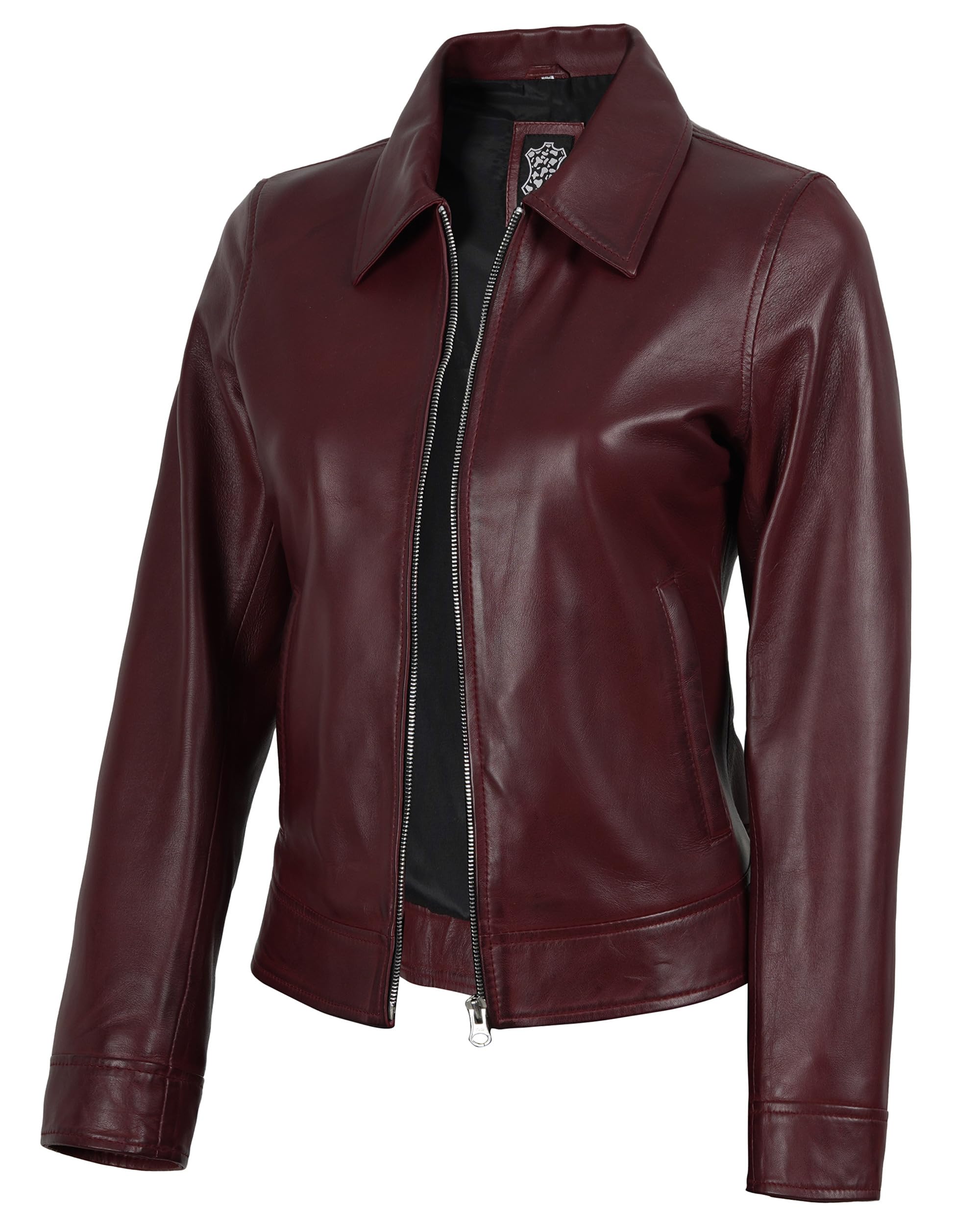 Decrum Leather Jacket for Women - Real Lambskin Casual Leather Jackets Womens