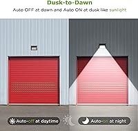 Vista 7 de TIERONE Paquete de pared LED de 50 W, fotocélula del atardecer al amanecer, accesorio de iluminación para áreas de seguridad comercial al aire