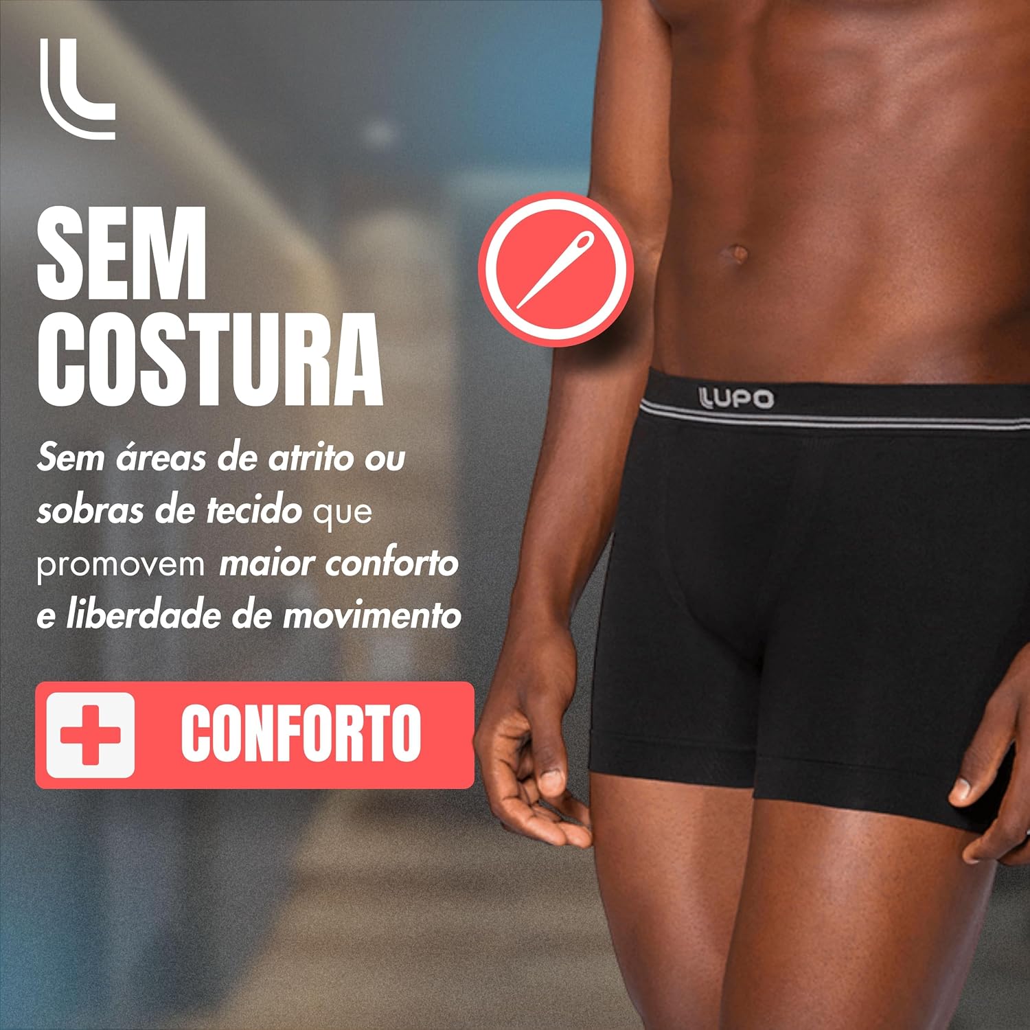 Kit 4 Cuecas Boxer Lupo Microfibra Poliamida Sem Costura Adulto Masculino Kit 4 Cuecas Boxer Lupo Microfibra Poliamida Sem Costura Adulto Masculino