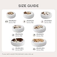 Vista 7 de Bedsure - Cama relajante para perros grandes, lavable, tipo dona, antideslizante, redonda, afelpada, mullida, de piel sintética, para mascotas Gris