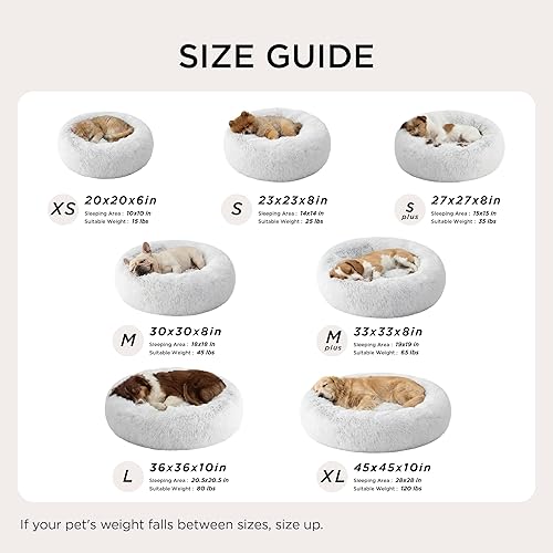 Miniatura 7 de Bedsure - Cama relajante para perros grandes, lavable, tipo dona, antideslizante, redonda, afelpada, mullida, de piel sintética, para mascotas Gris