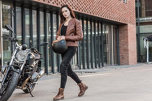 Miniatura 5 de SHIMA JESS - Jeans de motocicleta para mujer, transpirables, elásticos, de ajuste regular, con capa de Kevlar, color azul