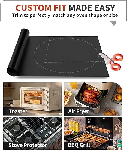 Miniatura 5 de Revestimientos para horno para la parte inferior del horno - Paquete de 2 alfombrillas grandes de servicio pesado para horno, 17" x 25"