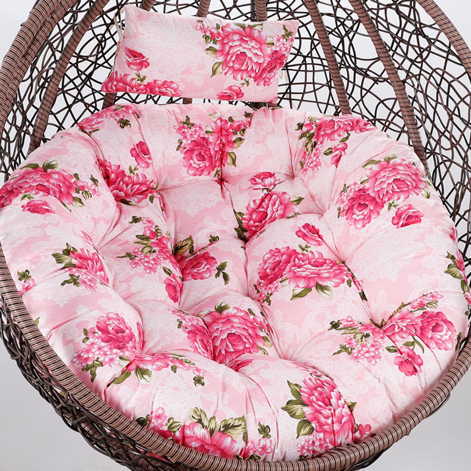 Swing Cushion for Hanging Egg Chair, Wicker Rattan Hammock Chair Pad Replacement Cushion Egg Chair Cushion with Removable Invisible Zipper for Indoor Outdoor Bedroom Patio Garden(Size:Diameter 105cm,C