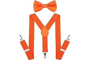 Adorable Orange Suspenders and Bow Tie Set for Kids