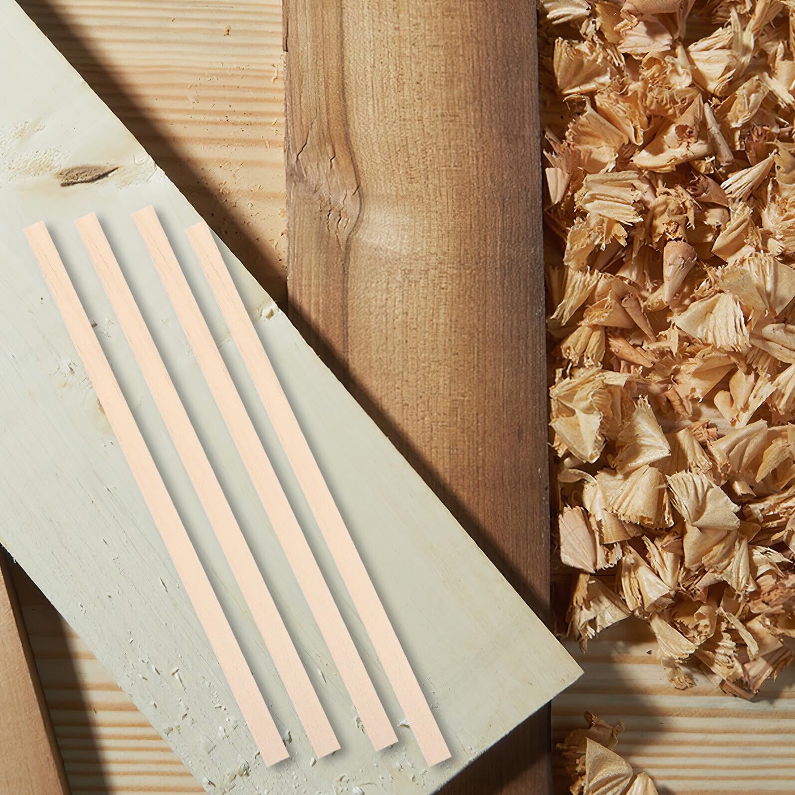 Veemoon 60 Stück Quadratische Holzdübel aus Lindenholz 25 X 1cm Selbstgemacht Bastelstäbe zum Zuschneiden für Modellbau Dekoration und Handwerksprojekte