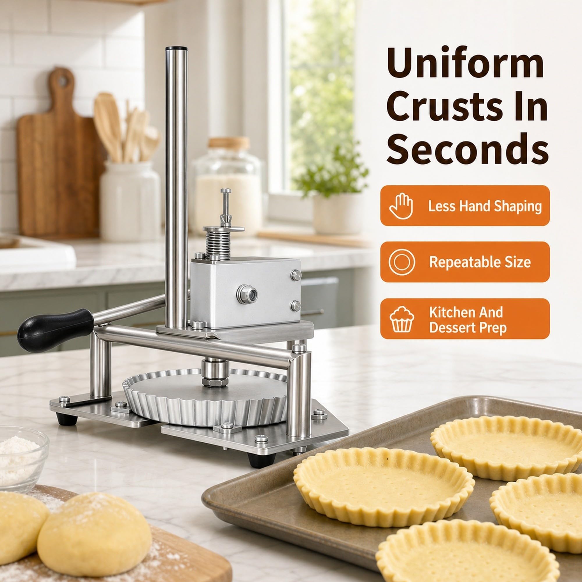 Pressa in acciaio inox per basi di torte, pressa per impasto pizza