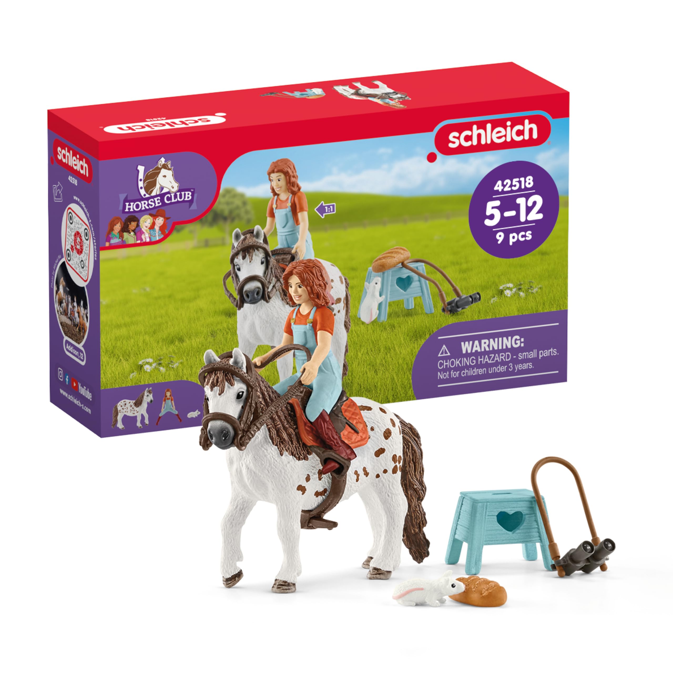 SCHLEICH 42518 Horse Club figurine Mia & Spotty