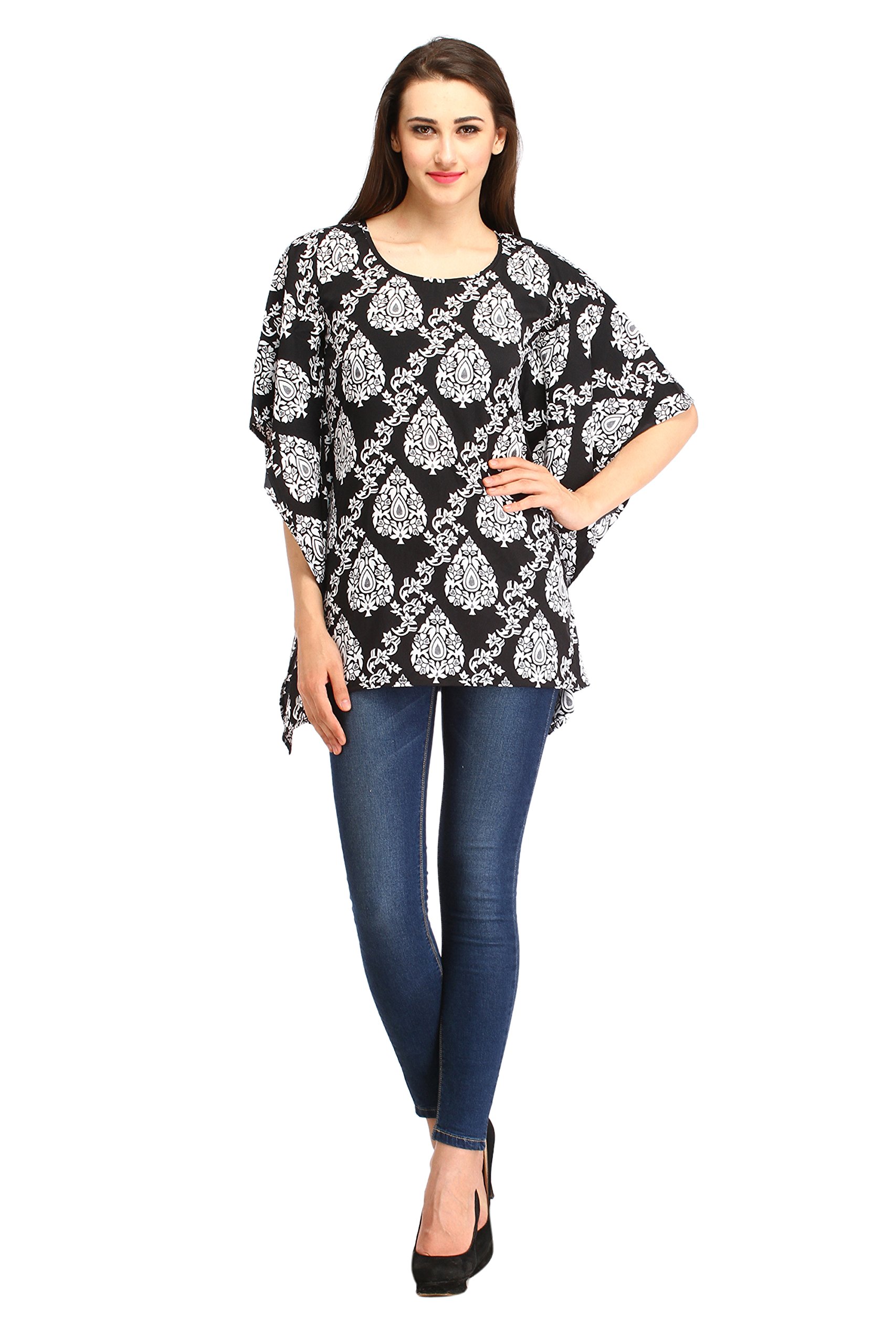 Cottinfab Women Viscose Black Tops (Large) 4