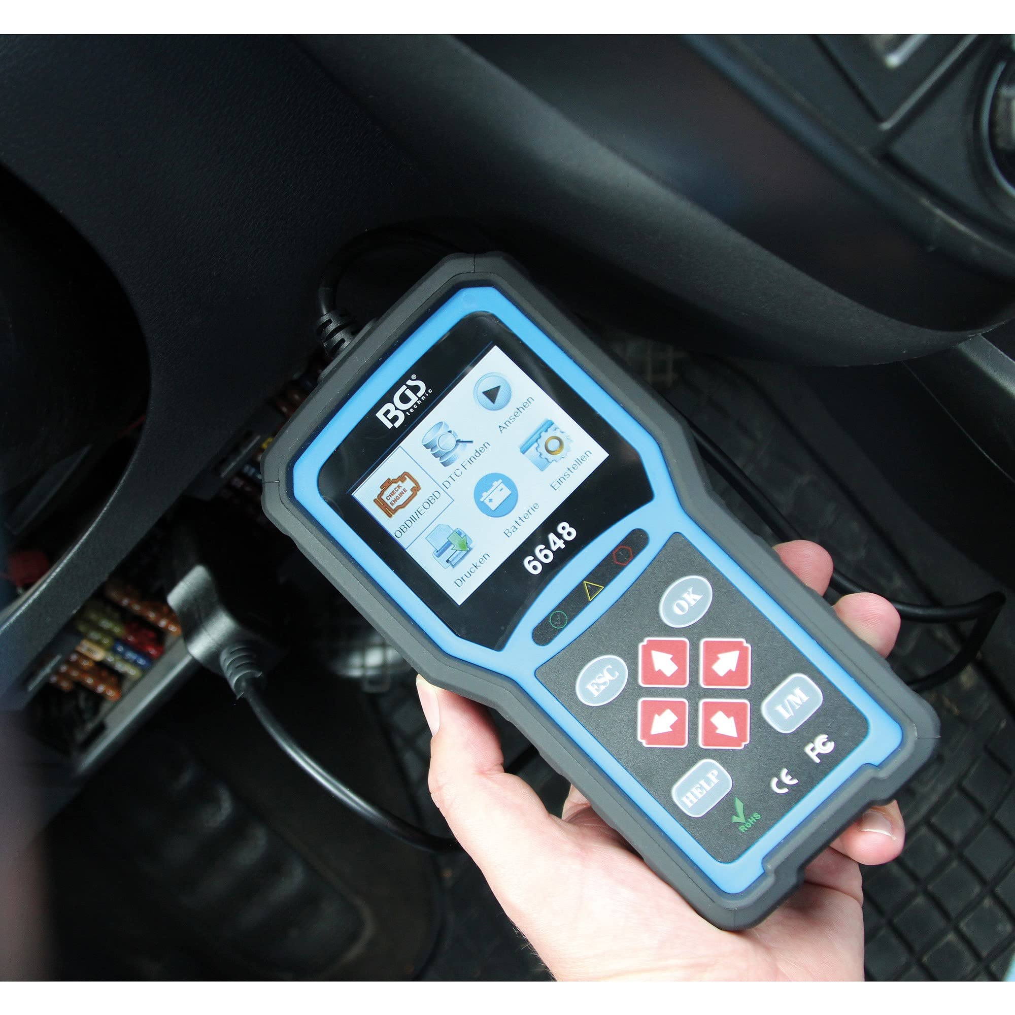 BGS 6648 | OBD 2 (EOBD) Fehler-Diagnosegerät | Klartext-Fehlercode | Auto-Scanner/Code-Leser
