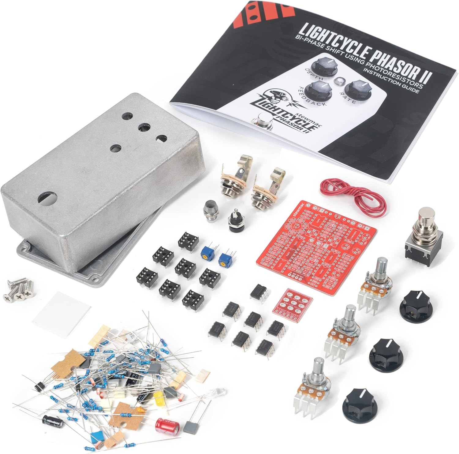 StewMac Lightcycle Phasor II Pedal Kit, With Bare Enclosure (12253)