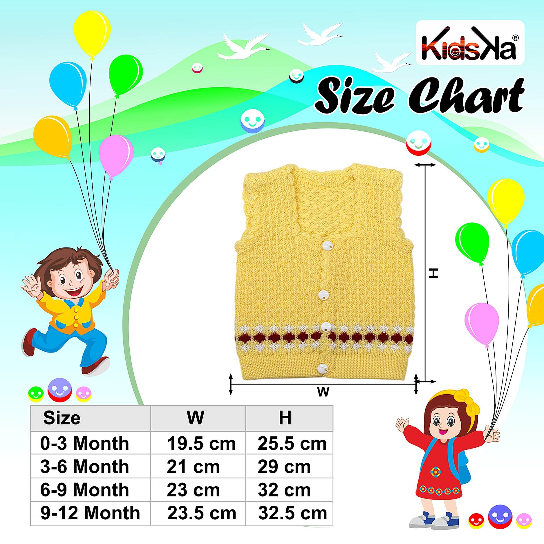 KIDSKA Woolen Sleeveless Sweater for Kids/Baby Girl Soft Woolen Sweater Suit(Multicolor, 9 to 12 Months) Pack of 3 - Image 6 thumbnail