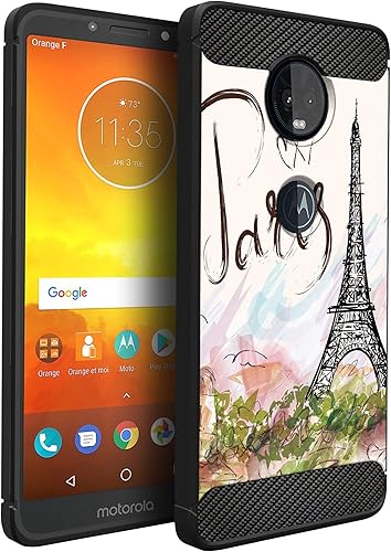 Funda compatible con Motorola Moto Z4  Moto Z4 Play Moto Z4 Play, funda delgada negra flexible y elegante de TPU con protección contra golpes (Paris