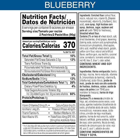 Pop-Tarts Toaster Pastries, Breakfast Foods, Kids Snacks, Value Pack, Frosted Cherry & Frosted Blueberry Variety Pack (2 Boxes, 32 Pop-Tarts)