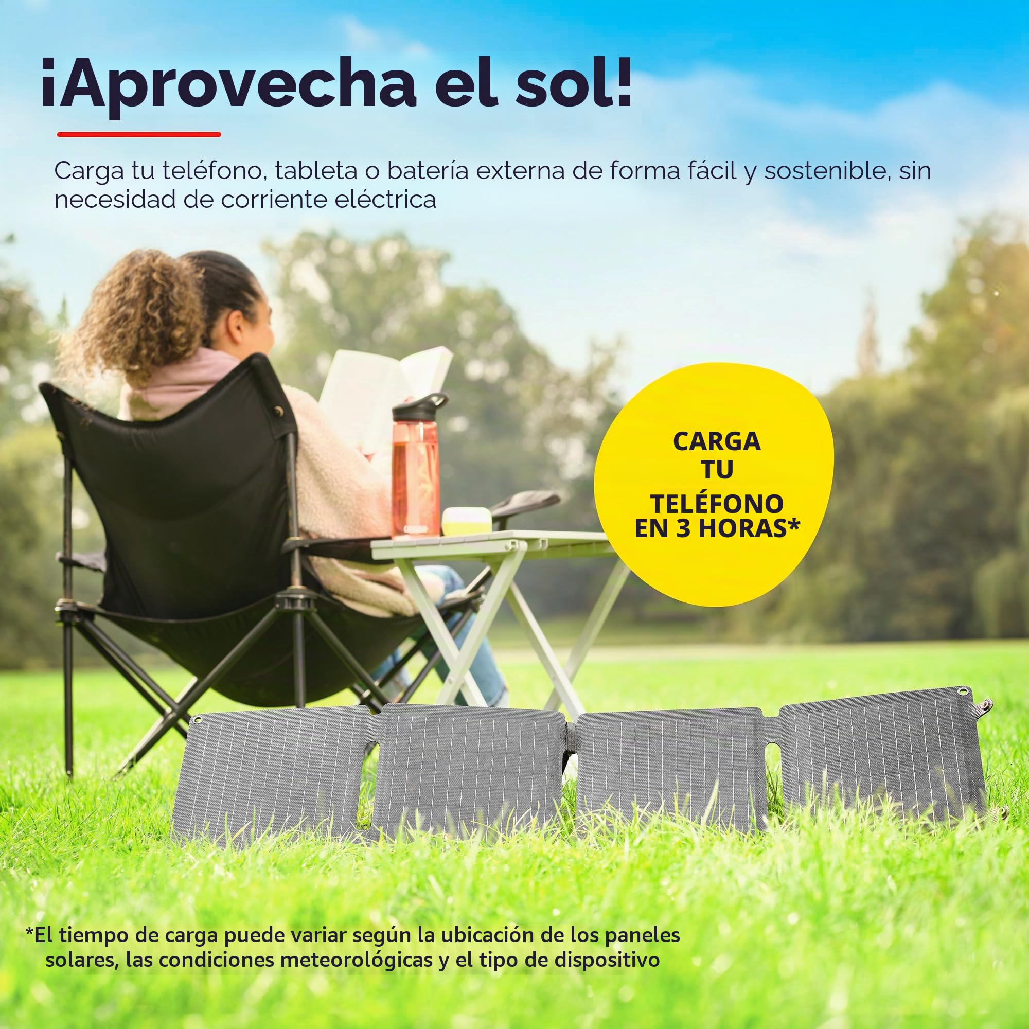 Trust Zuny 40W Panel Solar Portátil USB-C USB-A, Placa Solar Camping | Cargador Portátil 15W, Puerto de Salida DC, Batería Cargador para Movil iPhone iPad Samsung Tablet Power Bank Viajar