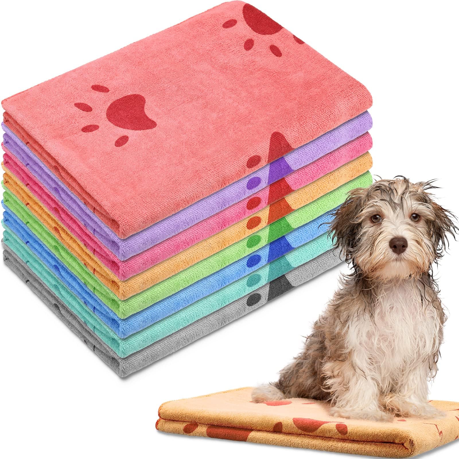 Amazon.com: Kwispel Dog Towel - 2 Pack Large Dog Bath Towel Super ...
