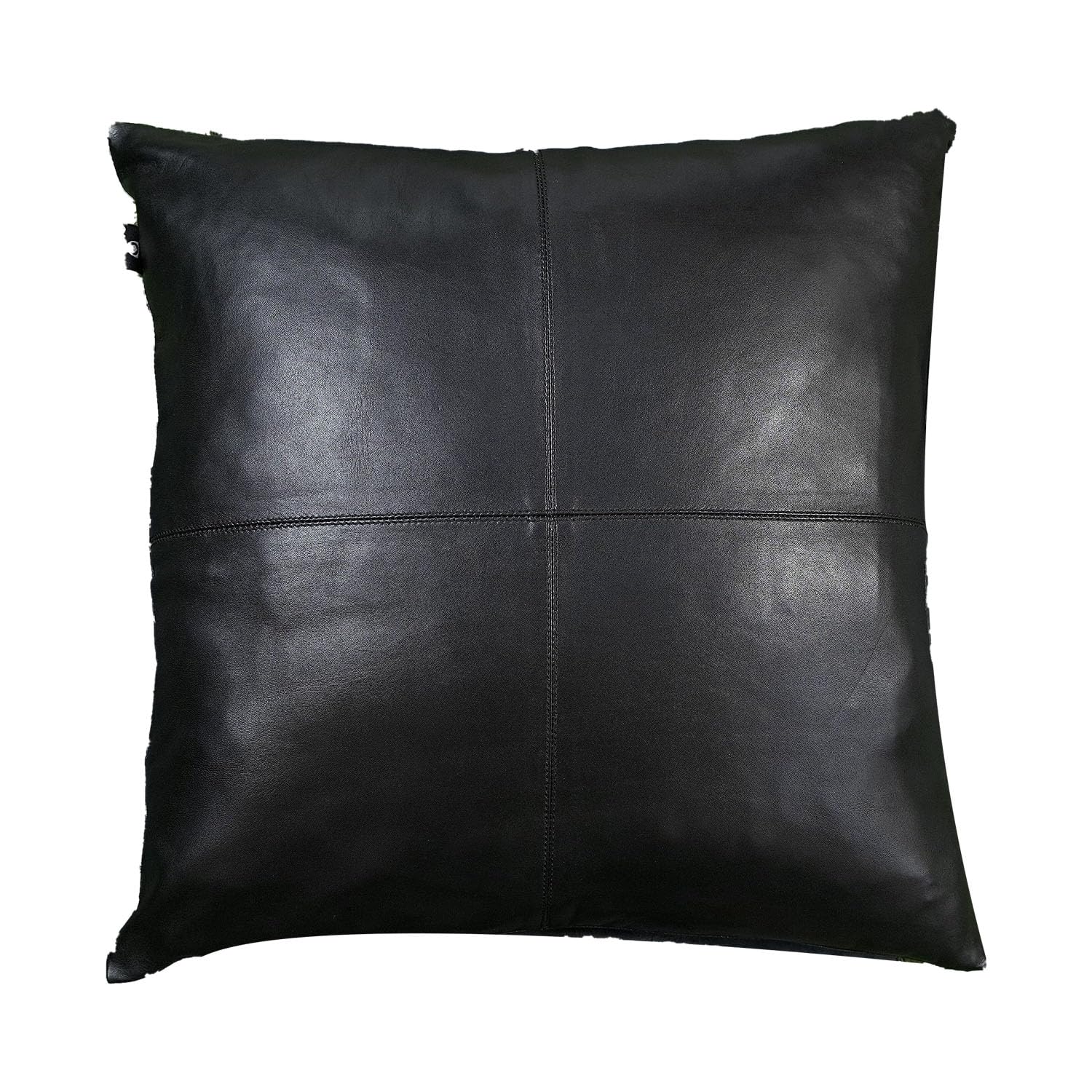 QAWACH Lambskin Leather Pillow Covers (Pack Of 2) - 20x28 Inch Rectangle Decorative Covers For Sofa & Bed, Red Plain