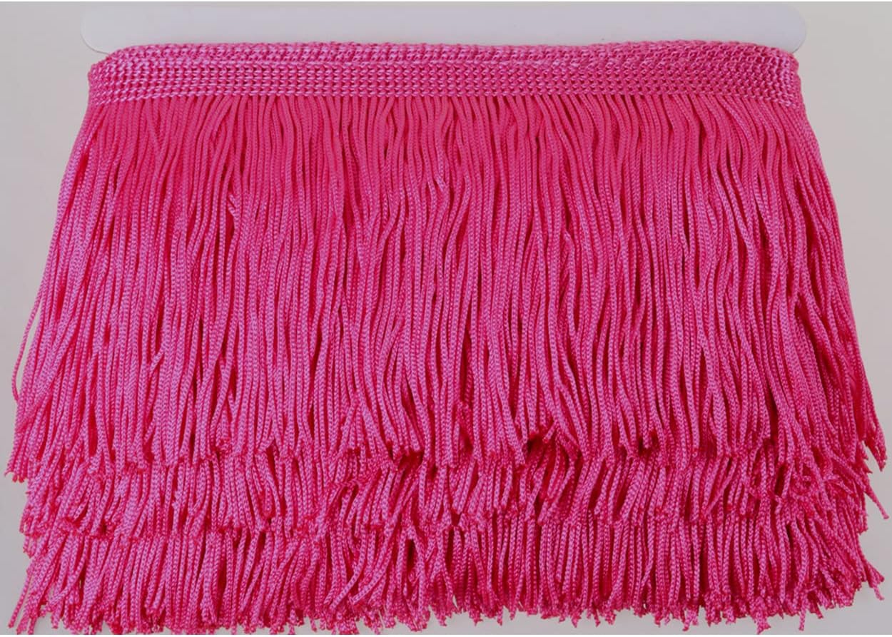 HEARTWISH Fringe Trim Lace Polyerter Fibre Tassel 4inch（″） Wide 10 Yards Long for Clothes Accessories and Latin Wedding Dress and DIY Lamp Shade Decoration Black (Gold)