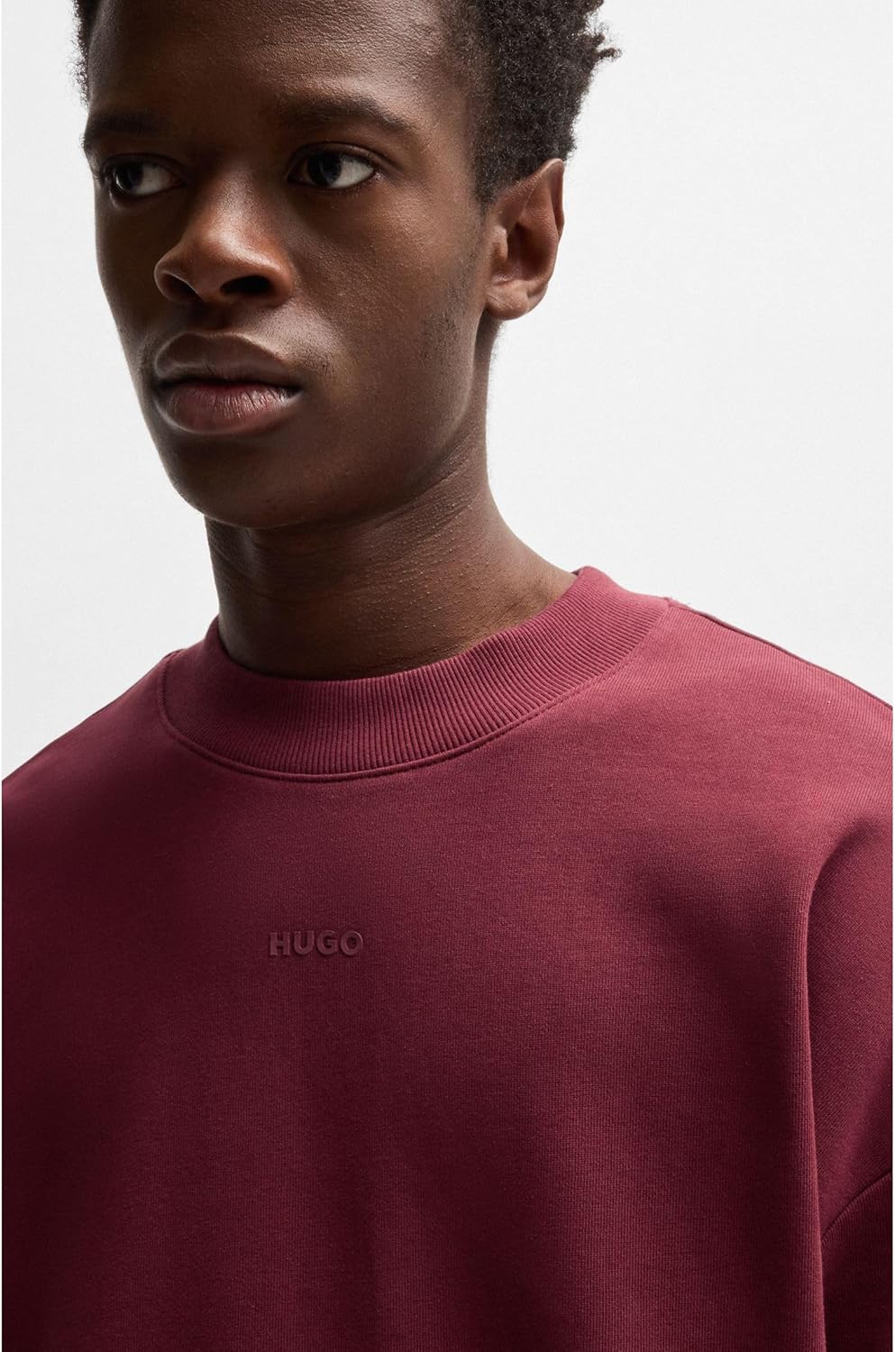 HUGO womens Small Logo French Terry Sweatshirt - Image 5