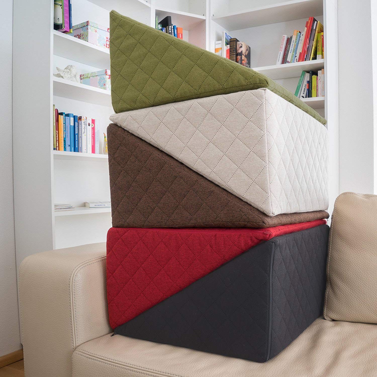 Rückenkissen 60x50x30 cm - Komfortables Lesekissen für Bett und Sofa. Formstabile Rückenlehne ideal zum Lesen oder als Gaming Kissen. Vielseitiges Rückenkissen. Anthrazit