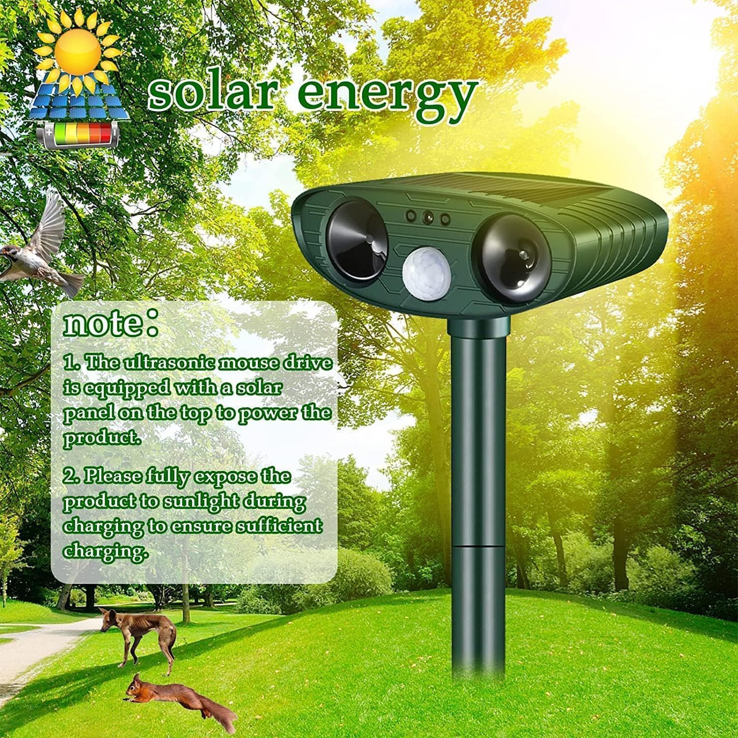 Répulsif Chat Ultrason, Répulsif Chat Exterieur, Répulsif pour Chats Solaire, répulsif à ultrasons avec Détecteur de Mouvement pour Anti Chats Chiens Souris Ratons Renards Oiseaux Rats