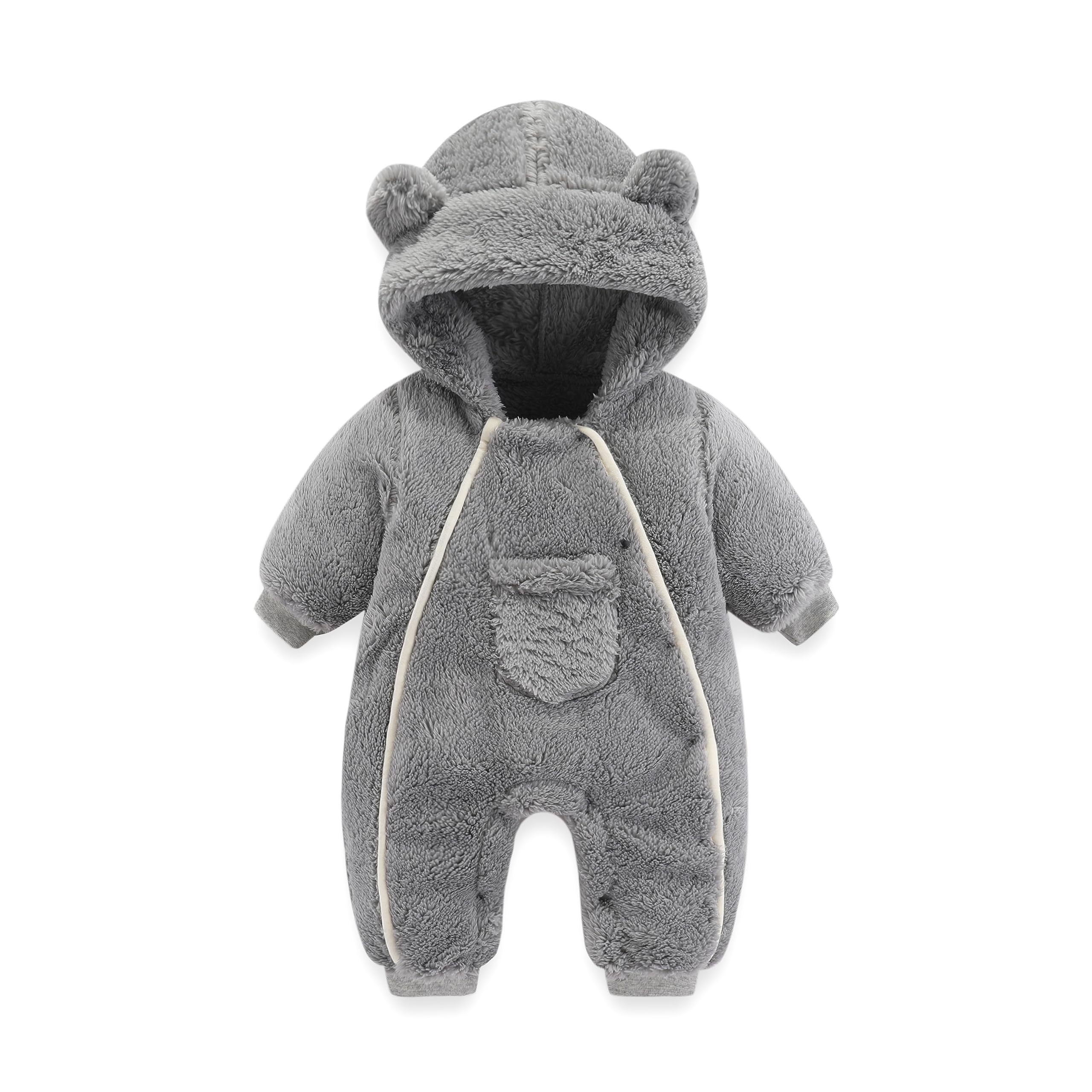 AiWMGL Newborn Baby Bear Outfit Suit Girls Boys Fleece Jumpsuit Romper Hooded Coat Winter Clothes Outwear Snowsuit